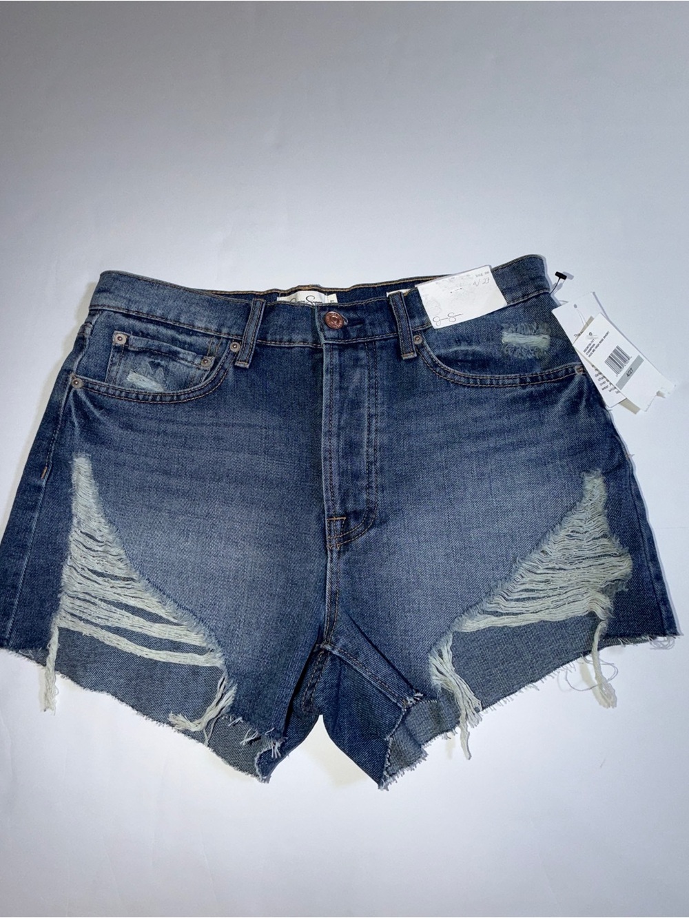 Jessica Simpson Dark Blue Distressed Denim Women's Shorts
